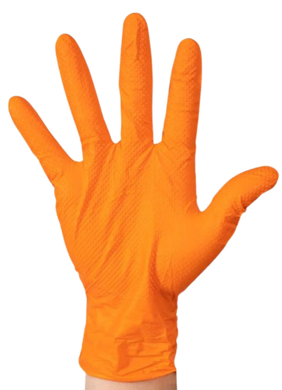 Gants en nitrile orange texture Max Grip, sans poudre 7.0 mil  Ignite® 90/bte