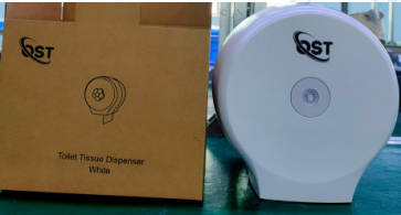Distributeur de papier toilette Blanc et noir- 1 rouleaux  OST