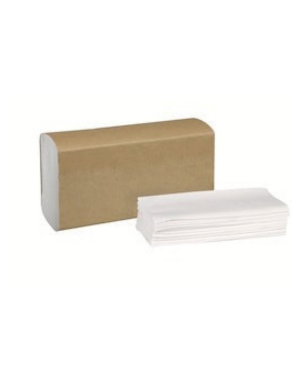 Essuie-mains à plis simple, Blanc ,16 Paquets - 250 Feuilles, 8.9''x9.05' - 22.5cmx23cm , 1 Plis  OST
