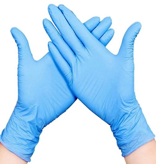 Gants jetables bleus ambidextres texturés 100% nitrile sans poudre
