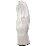 Gants en tricot blancs 100% polyester paumes et bouts de doigts enduits de polyuréthane