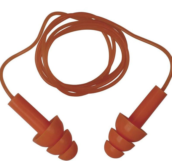 Bouchons d'oreille avec cordon réutilisables Delta Plus à ajustement conique - 100/bte